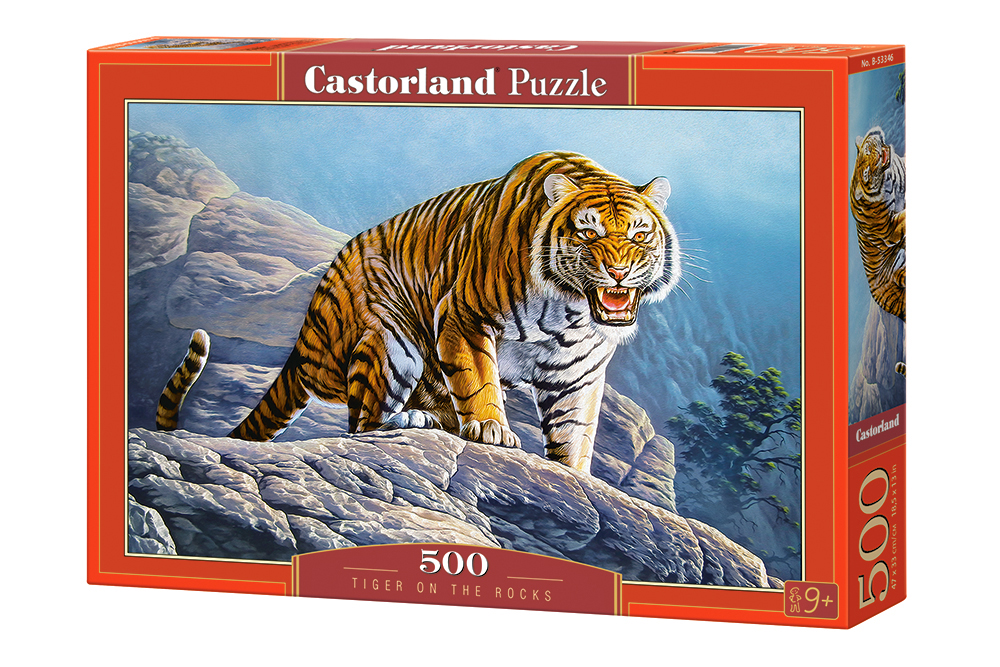 Puzzle Castorland 500 Items: Tiger On The Rocks - 1001puzzle.com