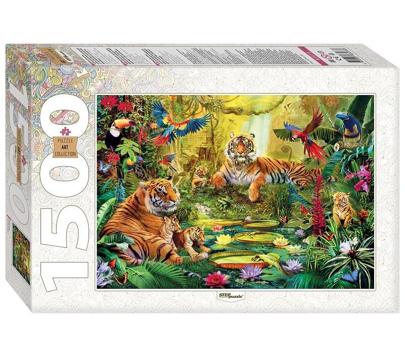Step puzzle 1500 pieces: In the jungle - 1001puzzle.com