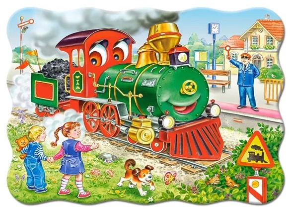 Jigsaw puzzle Castorland 30 items: Green locomotive В-03433