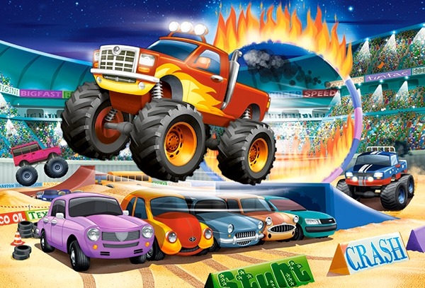 Castorland 40 Maxi Puzzle Details: Jumping Monster Trucks 