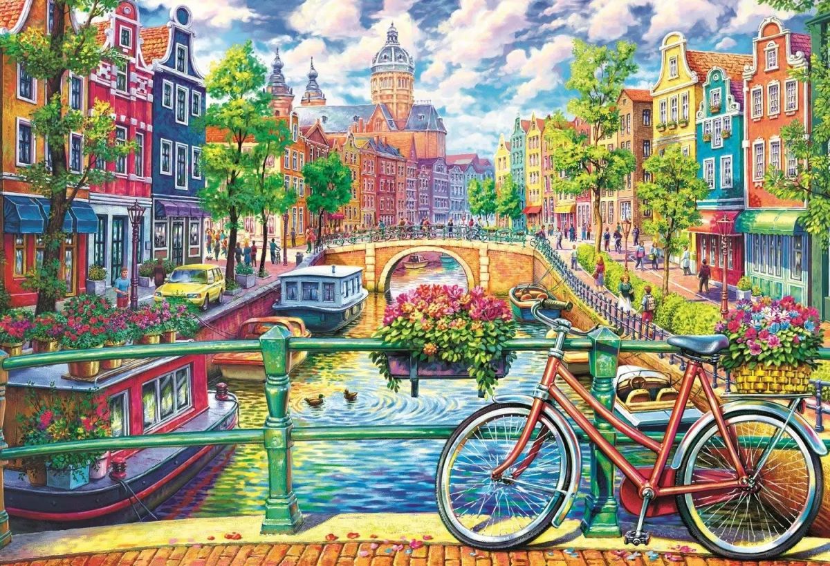 Trefl puzzle 1500 pieces: Amsterdam canal 
