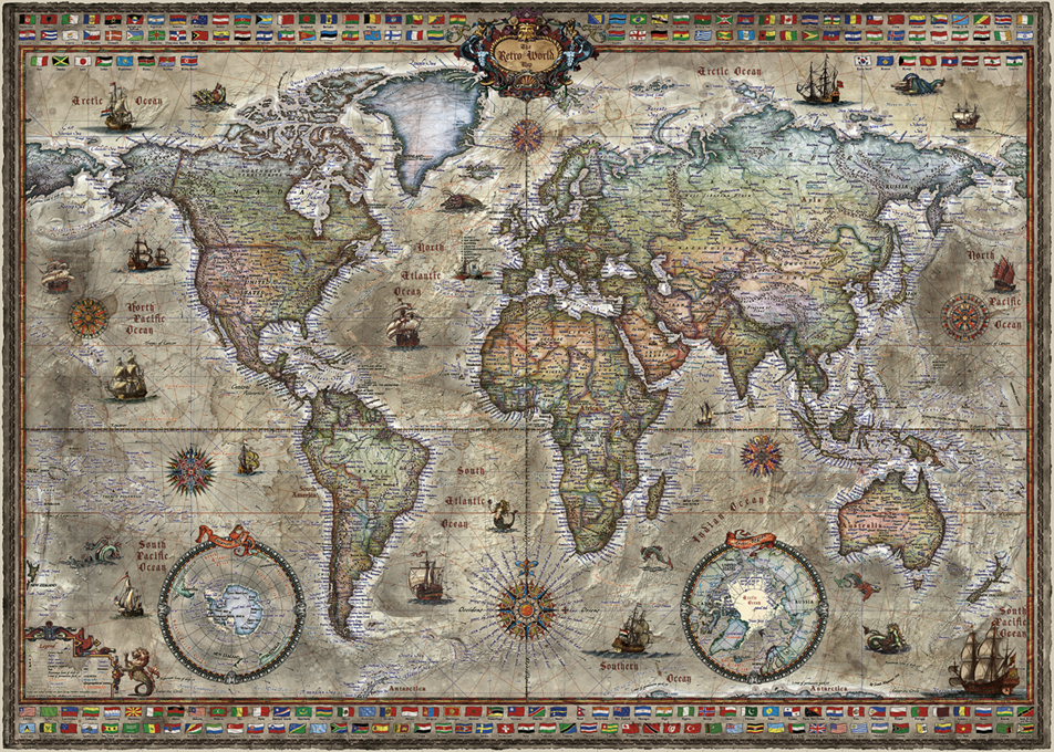 Puzzle 6000 pièces Rajko Zigic : Hemisphere Map
