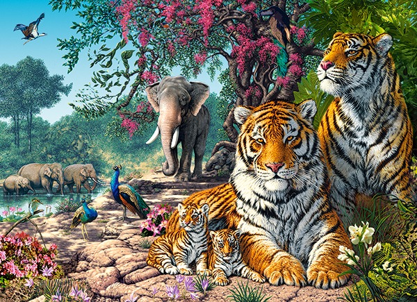 Tiger in the Jungle CASTORLAND 1000 Pezzi Puzzle c-103935 NUOVO OVP 