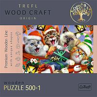 Wooden Trefl Puzzle 500 +1 Pieces: Christmas Kittens