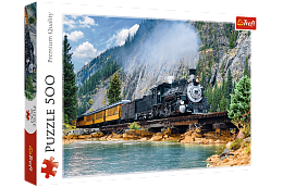 Trefl puzzle 500 details: Train in the mountains