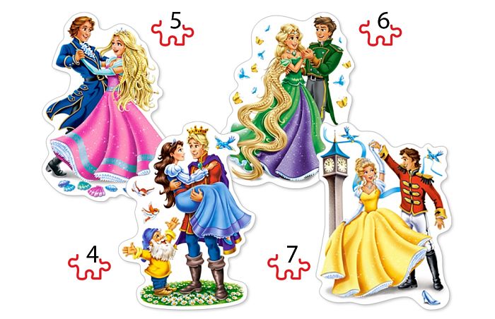 Puzzle Castorland 4#5#6#7 items: Prom princesses В-04461