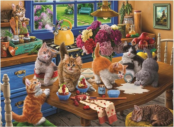 Puzzle Anatolian 1000 pieces: Kittens in the kitchen ANA.1114