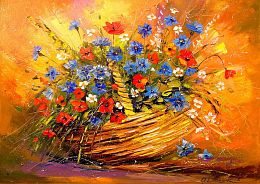 Enjoy 1000 pieces puzzle: Basket with flowers