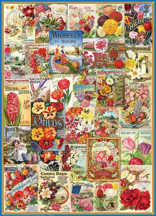 Puzzle Eurographics 1000 pieces: Vintage book cover with flowers 6000-0806