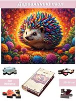 The wooden puzzle with 300 details is the brightest. Hedgehog No. 3