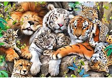 Wooden Trefl Puzzle 500 +1 Pieces: Wild Cats in the Jungle