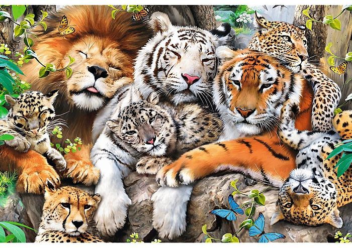 Wooden Trefl Puzzle 500 +1 Pieces: Wild Cats in the Jungle TR20152