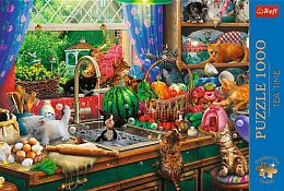 Trefl 1000 Pieces Puzzle: Tea Time. Kittens in the kitchen