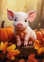 Castorland 60-piece Puzzle: The Autumn Piglet