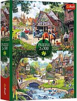 Trefl 2x500 Piece Puzzle: Small Town Life