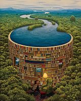 Puzzle Pintoo 2000 details: J. Yerka. Library
