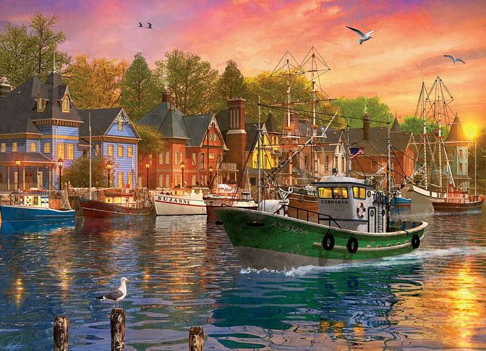 Puzzle Eurographics 1000 pieces: Sunset in the Harbor 6000-0969