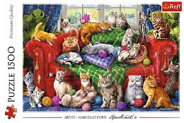 Trefl Puzzle 1500 pieces: Kittens on the couch