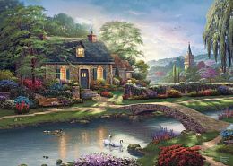 Schmidt 1000-piece puzzle: T. Kincaid. Stoney Creek Cottage