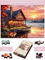 Wooden puzzle 500 pieces The magic of nature. House in Karelia