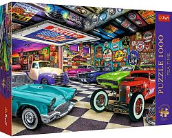 Trefl 1000 Pieces Puzzle: Tea Time. Garage of collectible cars