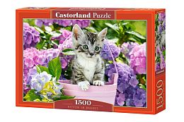 Castorland Puzzle 1500 pieces: Kitten in a basket