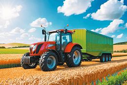 Trefl 100-piece Puzzle: Tractor with Trailer