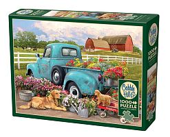 Cobble Hill 1000 pieces puzzle: A truck with flowers