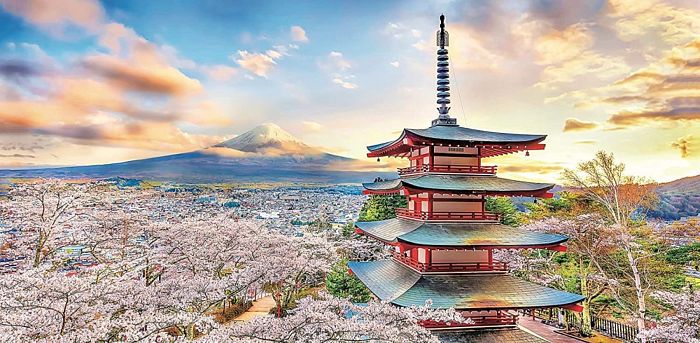 Puzzle Pintoo 800 detail: the Temple of mount Fuji. Japan Н2016