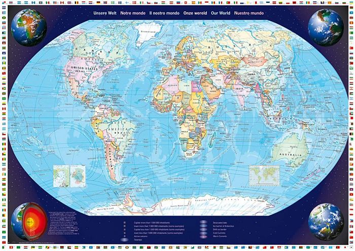 Schmidt puzzle 2000 details: Map. Our world. (57041) 57041
