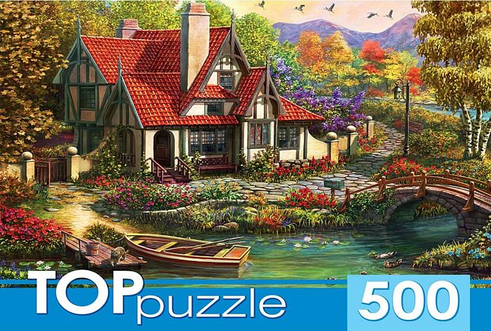 Puzzle TOP Puzzle 500 details: House by the pond ХТП500-4228