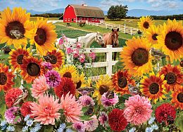 Cobble Hill Puzzle 1000 pieces: Sunflowers on the farm