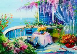 Enjoy 1000 Pieces Puzzle: Blooming Balcony