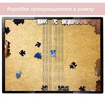 Wooden puzzle with 500 pieces. The magic of nature. Stone cottage by the lake.