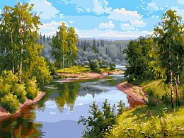 Painting by numbers Snow White: Flowing River