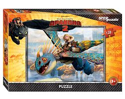 A set of children's puzzles 4 by 120 pieces Step: Dragons