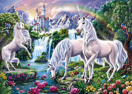 Jigsaw Red cat 1000 pieces: Unicorns And Castle