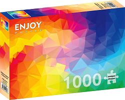 Enjoy 1000 pieces Puzzle: Gradient. Rainbow Polygonal Vortex