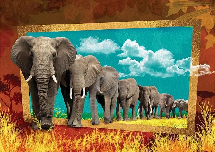 Puzzle Art Puzzle 1000 pieces: Elephants 4373