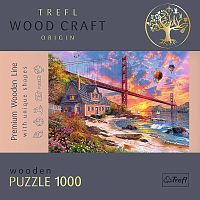 Wooden Trefl Puzzle 1000 pieces: Sunset over the Golden Gate (MARKDOWN)