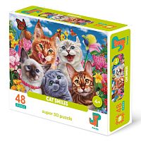 3D Jazzle Puzzle 48 pieces: Cats smile