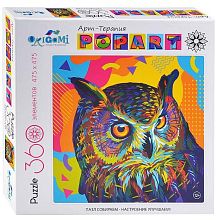 Puzzle Origami 360 details: Pop art. Owl