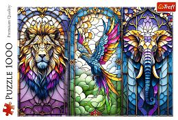 Trefl 1000-piece puzzle: Stained glass. Animals