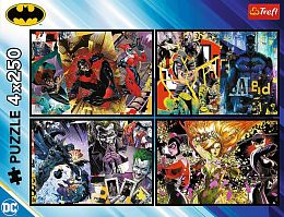 Trefl 4x250 Piece Puzzle: Batman in Action