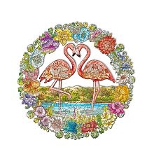 Wooden puzzle 130 pieces DaVICI: TOGETHER. Flamingo, Tenderness