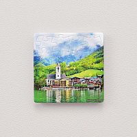 Pintoo Puzzle 16 pieces: Lake Wolfgangsee, Austria (with magnet)