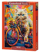 Castorland 500 pieces Puzzle: A cat on a bicycle