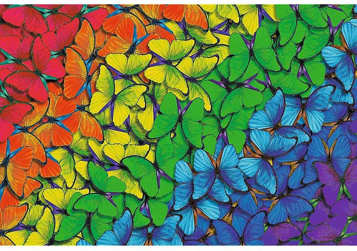 Wooden Trefl Puzzle 500 +1 details: Rainbow Butterflies TR20159