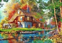 Trefl 500 puzzle details: Cottage by the river