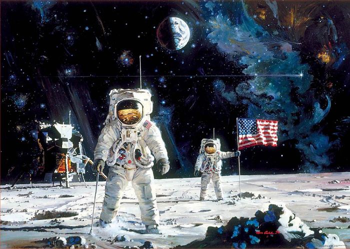Puzzle Educa 1000 parts: the First men in the moon, Robert McCall 18459